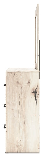 Lawroy Twin Panel Headboard with Mirrored Dresser