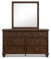 Danabrin Twin Panel Bed with Mirrored Dresser, Chest and Nightstand