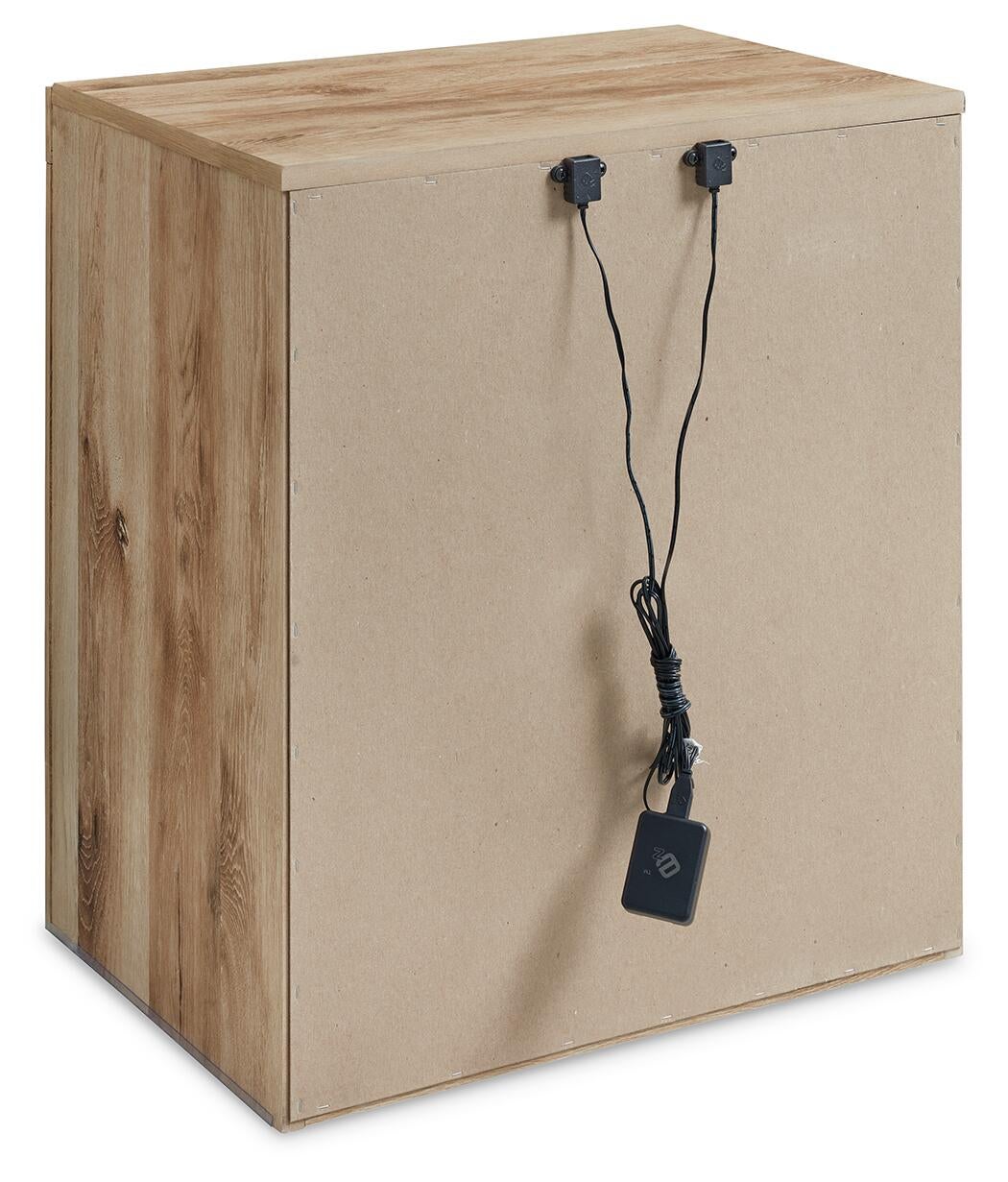 Hyanna Full Panel Bed with 1 Side Storage, Dresser, Mirror, Chest and Nightstand